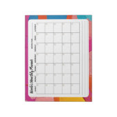 Meerkleurige Abstracte maandelijkse kalenderlaptop Notitieblok (Linkerzijde)