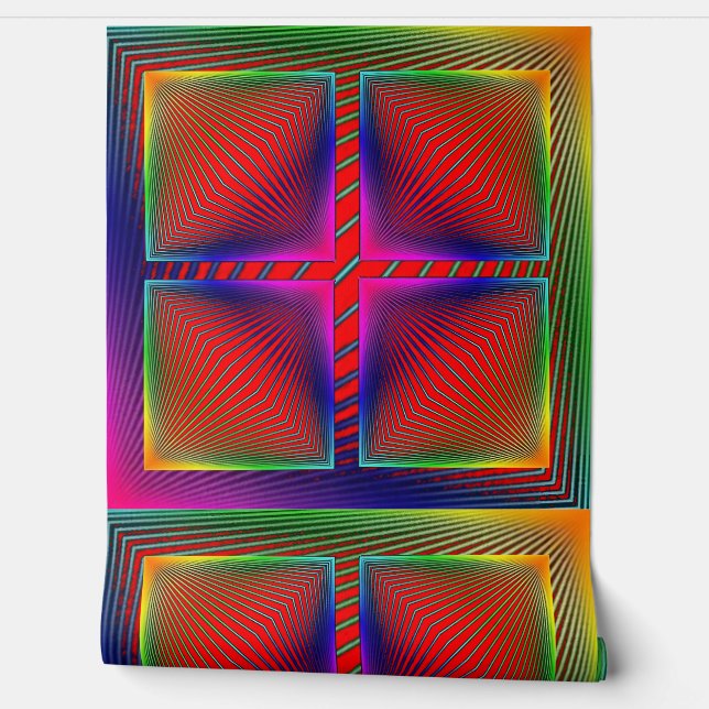 Meerkleurige Abstracte Peel en Stick Wallper Behang (Afrollen)