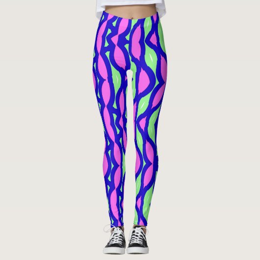 Meerkleurige abstracte "Ratti_Creative_Arts" Leggi Leggings (Voorkant)