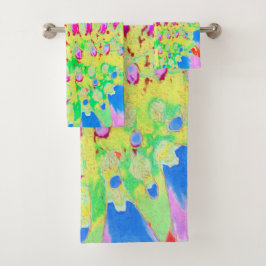 Meerkleurige Abstracte regenboogkloonventilator Bad Handdoek