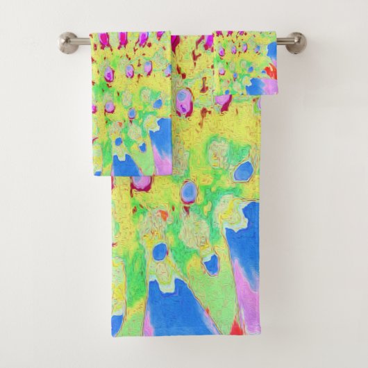 Meerkleurige Abstracte regenboogkloonventilator Bad Handdoek (Insitu)