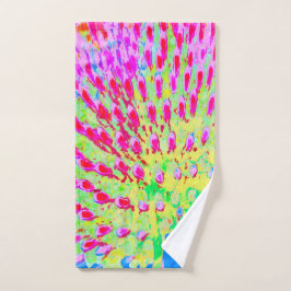 Meerkleurige Abstracte regenboogkloonventilator Bad Handdoek