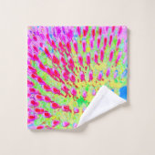 Meerkleurige Abstracte regenboogkloonventilator Bad Handdoek (Wasdoekje)