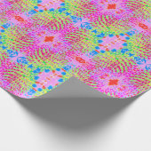 Meerkleurige Abstracte regenboogkloonventilator Cadeaupapier (Hoek)