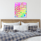 Meerkleurige Abstracte regenboogkloonventilator Canvas Afdruk (Insitu (Slaapkamer))