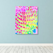 Meerkleurige Abstracte regenboogkloonventilator Canvas Afdruk (Insitu (Houten vloer))