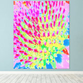 Meerkleurige Abstracte regenboogkloonventilator Canvas Afdruk (Insitu (Houten vloer))