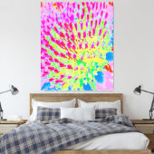 Meerkleurige Abstracte regenboogkloonventilator Canvas Afdruk (Insitu (Slaapkamer))