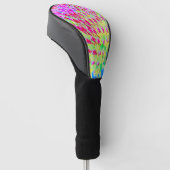 Meerkleurige Abstracte regenboogkloonventilator Golfheadcover (Schuin)