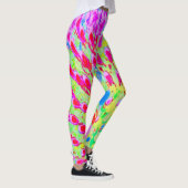 Meerkleurige Abstracte regenboogkloonventilator Leggings (Rechts)
