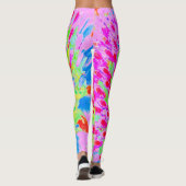 Meerkleurige Abstracte regenboogkloonventilator Leggings (Achterkant)