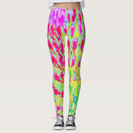 Meerkleurige Abstracte regenboogkloonventilator Leggings