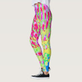 Meerkleurige Abstracte regenboogkloonventilator Leggings (Links)