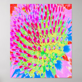 Meerkleurige Abstracte regenboogkloonventilator Poster