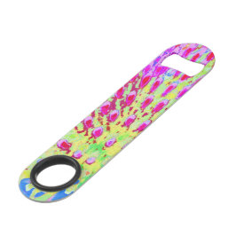 Meerkleurige Abstracte regenboogkloonventilator Speed Flessenopener