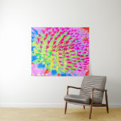 Meerkleurige Abstracte regenboogkloonventilator Wandkleed (In Situ (horizontaal))