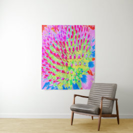 Meerkleurige Abstracte regenboogkloonventilator Wandkleed
