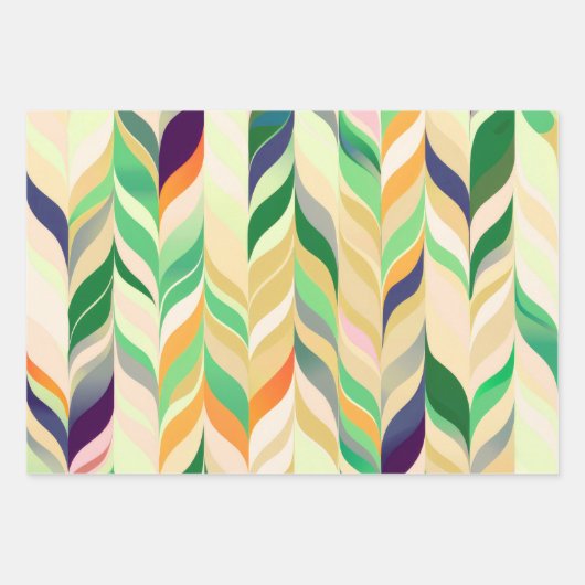 Meerkleurige Abstracte strepen Inpakpapier Vel (Voorkant 2)