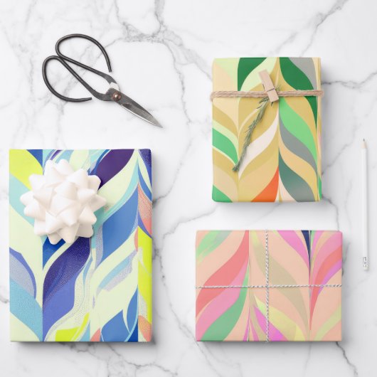 Meerkleurige Abstracte strepen Inpakpapier Vel (Voorkant)