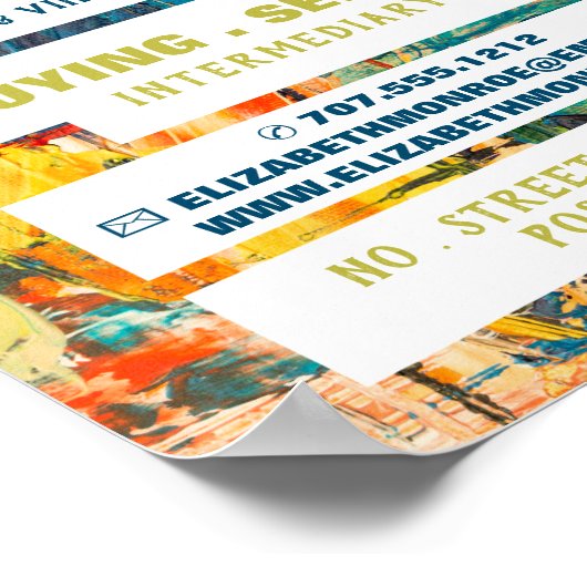 Meerkleurige Abstracte verf, kunsthandelaar, galer Poster (Hoek)