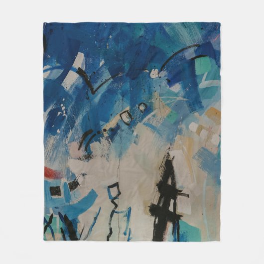 Meerkleurige abstracte wand fleece deken (Voorkant)