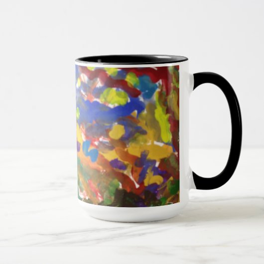 Meerkleurige abstracte waterverf mok (Rechts)