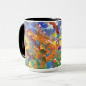 Meerkleurige abstracte waterverf mok (Voorkant links)