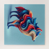 Meerkleurige abstracte wolf legpuzzel (Horizontaal)
