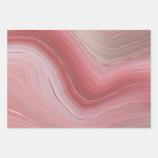 Meerkleurige Agaat Marmeren Patronen met Gouden Ac Inpakpapier Vel (Voorkant 3)