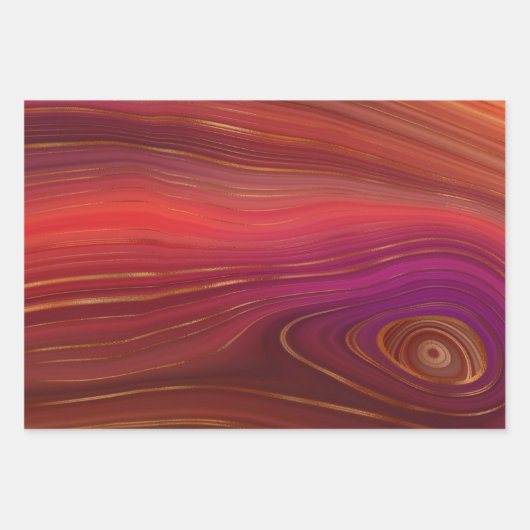 Meerkleurige Agaat Marmeren Patronen met Gouden Ac Inpakpapier Vel (Voorkant)