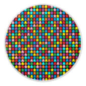 Meerkleurige appels keramische knop (Voorkant)