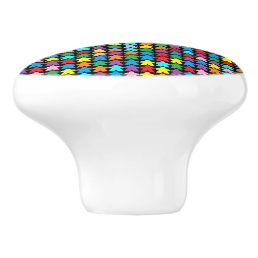 Meerkleurige appels keramische knop (Zijkant)