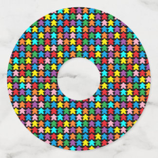 Meerkleurige appels wijnglaslabel