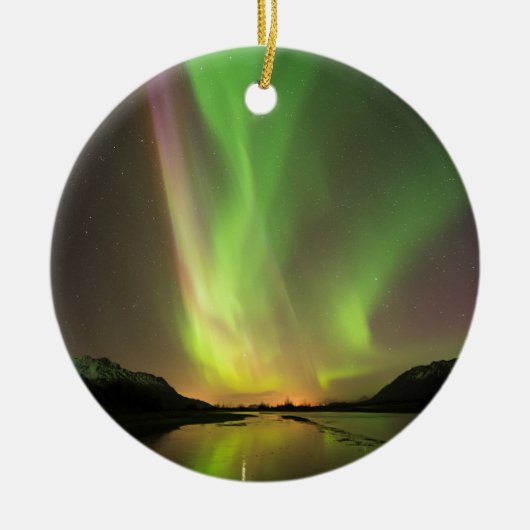 Meerkleurige Aurora Keramisch Ornament (Voorkant)