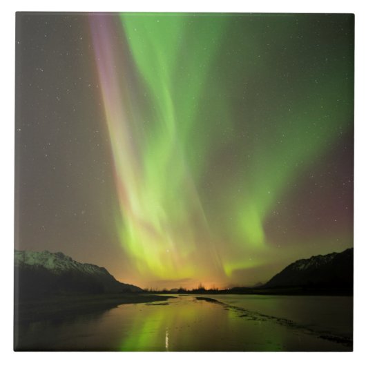 Meerkleurige Aurora Tegeltje (Voorkant)