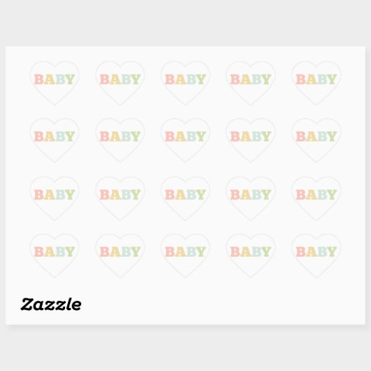 Meerkleurige baby stickers, hart hart sticker (Vel)
