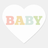 Meerkleurige baby stickers, hart hart sticker (Voorkant)