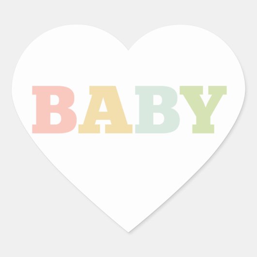 Meerkleurige baby stickers, hart sticker (Voorkant)