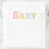 Meerkleurige baby stickers, ovaal, genderneutraal ovale sticker (Tas)