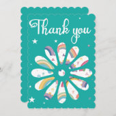 Meerkleurige bedankkaart kaart (Voorkant / Achterkant)