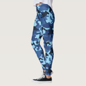 Meerkleurige blauwe camouflage leggings (Links)