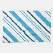 Meerkleurige blauwe strepen op witte achtergrond theedoek (Horizontaal)