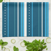 meerkleurige blauwe strepen theedoek (Gevouwen)