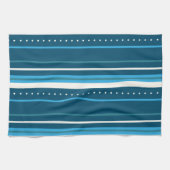 meerkleurige blauwe strepen theedoek (Horizontaal)