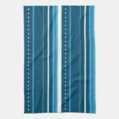 meerkleurige blauwe strepen theedoek (Verticaal)