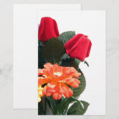 Meerkleurige bloemen briefpapier (Voorkant / Achterkant)