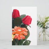Meerkleurige bloemen briefpapier (Staand voorkant)