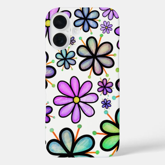 Meerkleurige bloemen Case-Mate iPhone case (Achterkant)