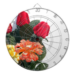 Meerkleurige bloemen dartbord