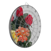 Meerkleurige bloemen dartbord (Voorkant Links)